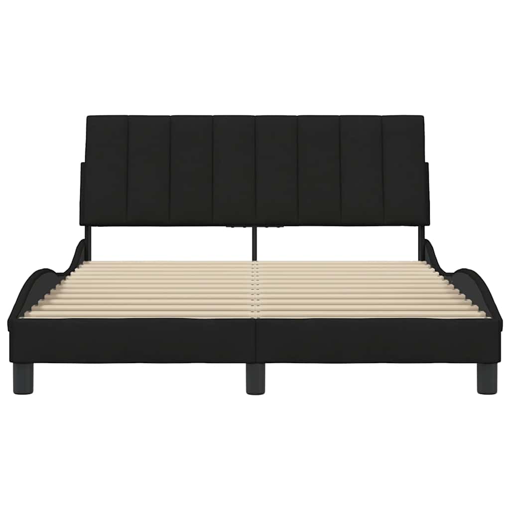 Bettgestell ohne Matratze "Hanko" Schwarz 140x190 cm Stoff