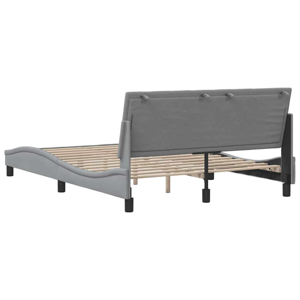 Bettgestell ohne Matratze "Hanko" Hellgrau 140x200 cm Stoff