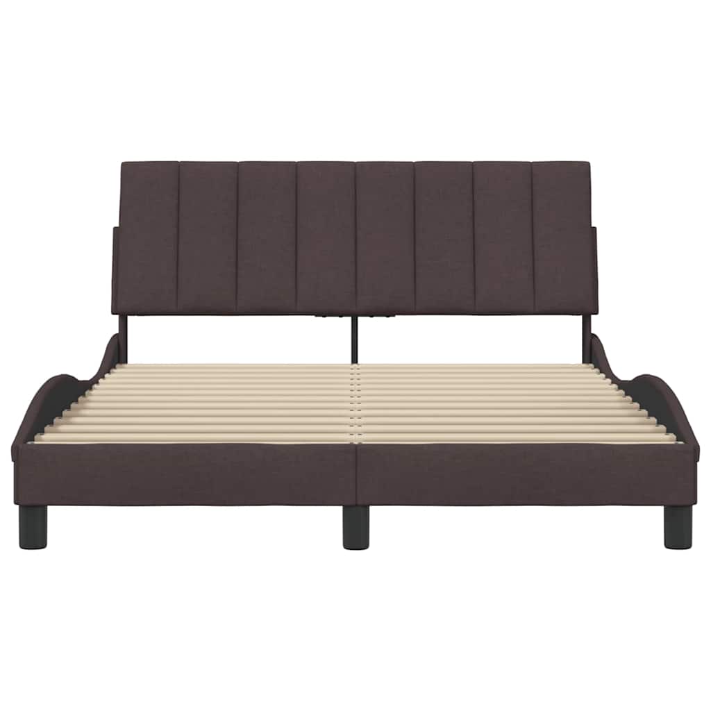 Bettgestell ohne Matratze "Hanko" Dunkelbraun 140x200 cm Stoff