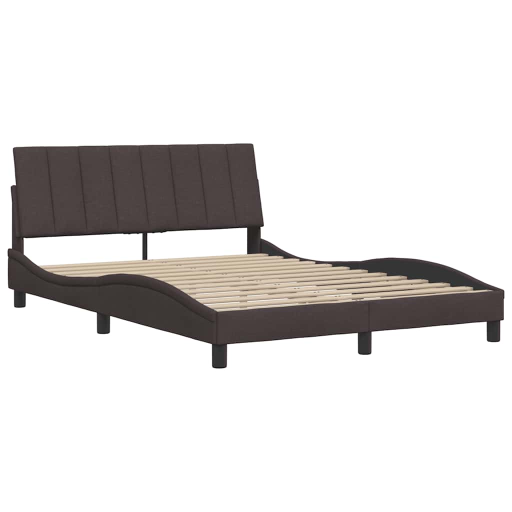 Bettgestell ohne Matratze "Hanko" Dunkelbraun 140x200 cm Stoff