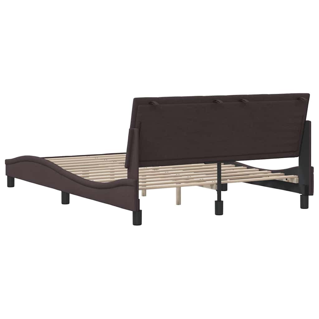 Bettgestell ohne Matratze "Hanko" Dunkelbraun 140x200 cm Stoff