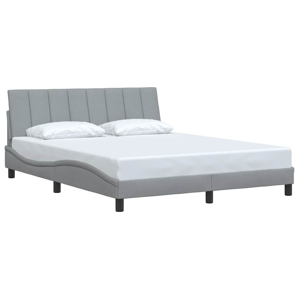 Bettgestell ohne Matratze "Hanko" Hellgrau 160x200 cm Stoff