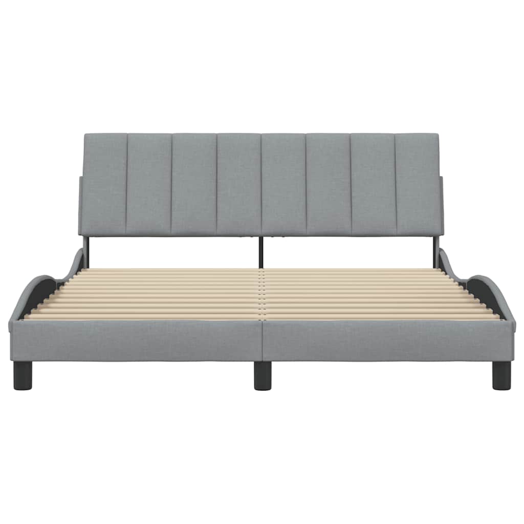 Bettgestell ohne Matratze "Hanko" Hellgrau 160x200 cm Stoff