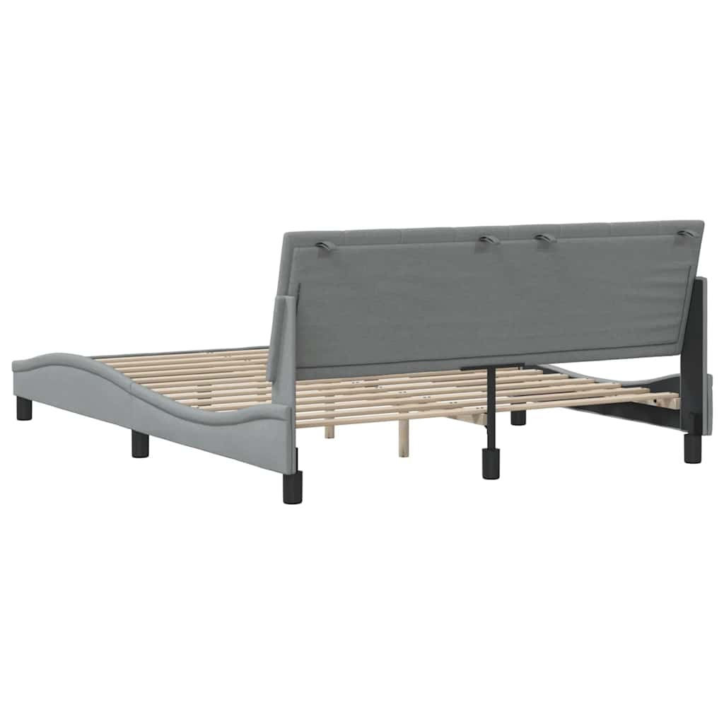 Bettgestell ohne Matratze "Hanko" Hellgrau 160x200 cm Stoff