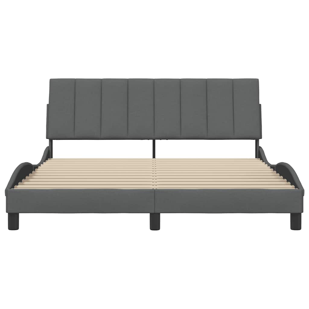 Bettgestell ohne Matratze "Hanko" Dunkelgrau 160x200 cm Stoff
