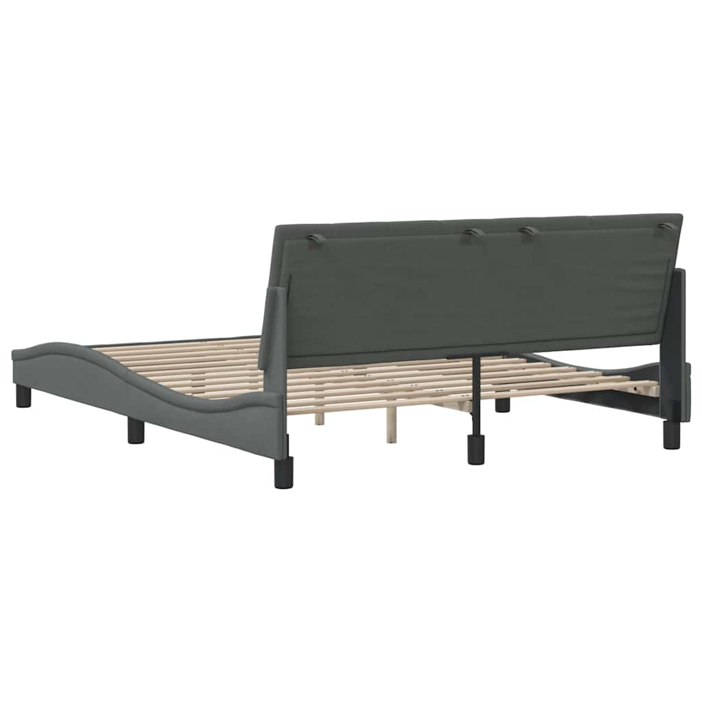 Bettgestell ohne Matratze "Hanko" Dunkelgrau 160x200 cm Stoff