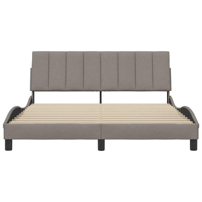 Bettgestell ohne Matratze "Hanko" Taupe 160x200 cm Stoff