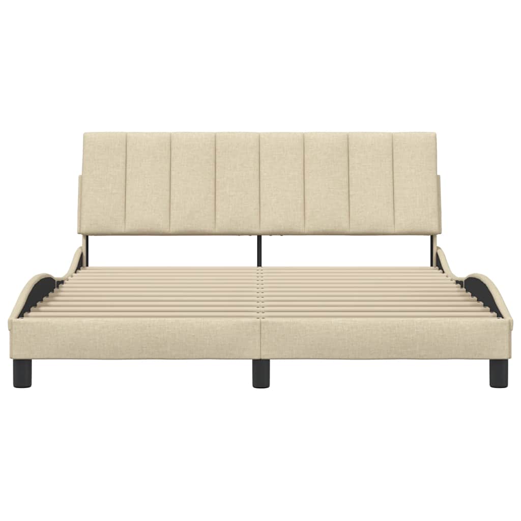 Bettgestell ohne Matratze "Hanko" Creme 160x200 cm Stoff