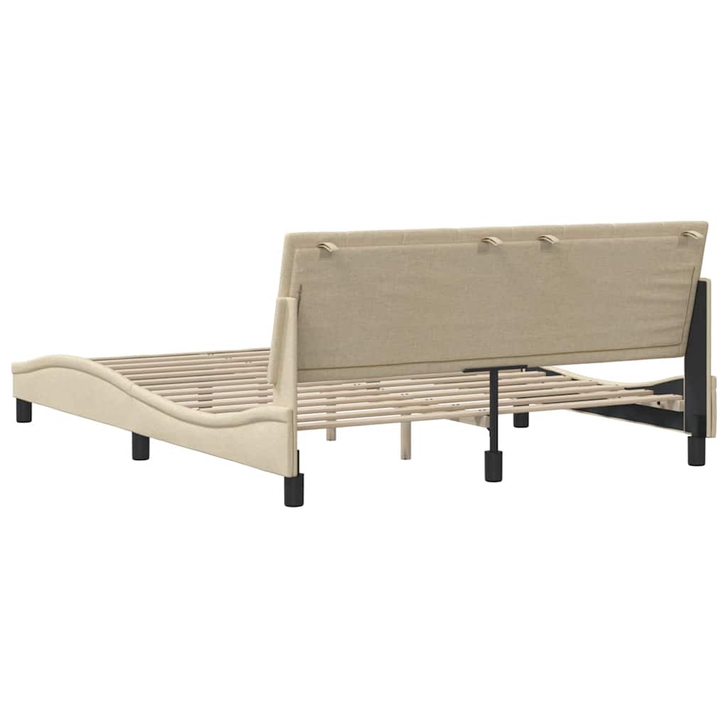 Bettgestell ohne Matratze "Hanko" Creme 160x200 cm Stoff