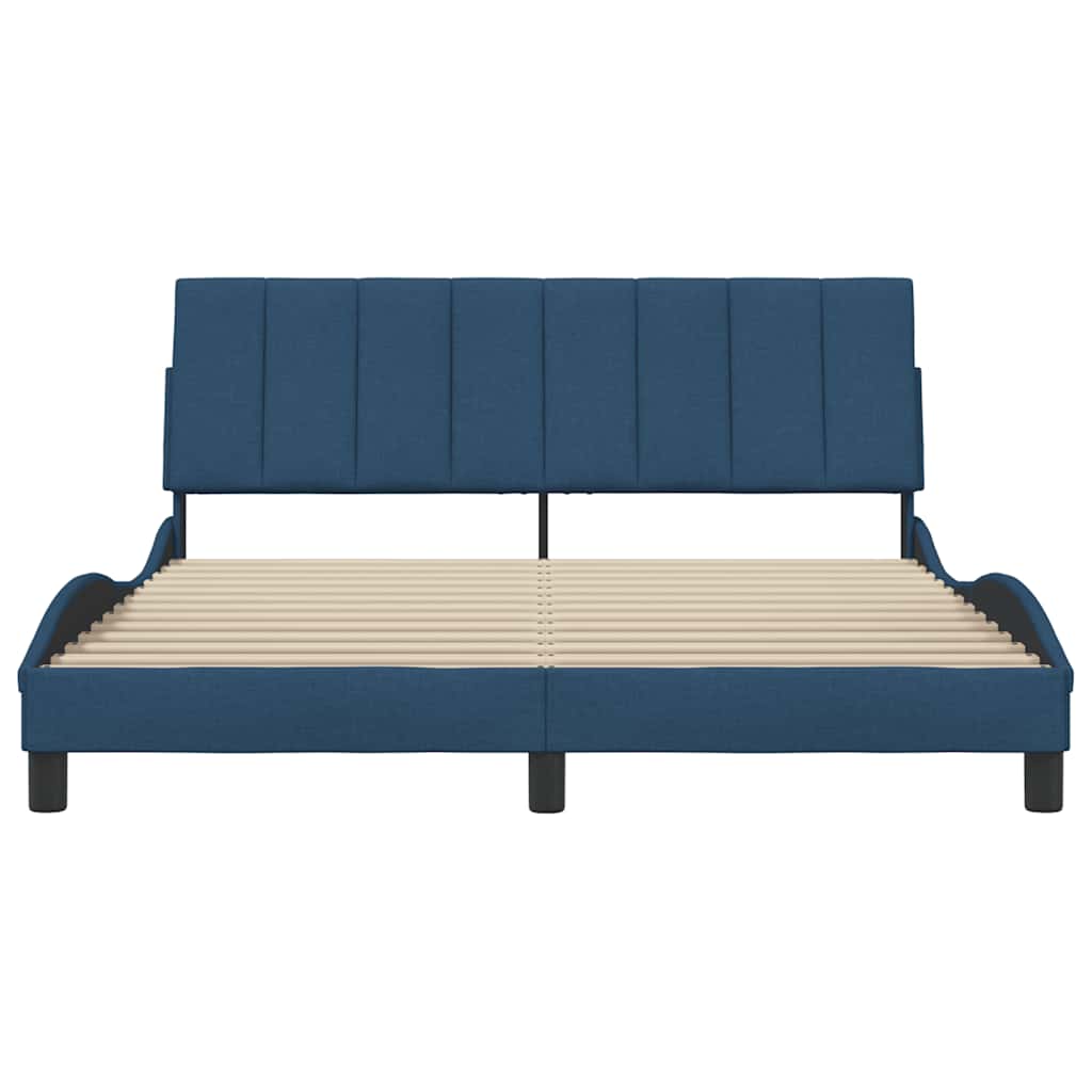 Bettgestell ohne Matratze "Hanko" Blau 160x200 cm Stoff