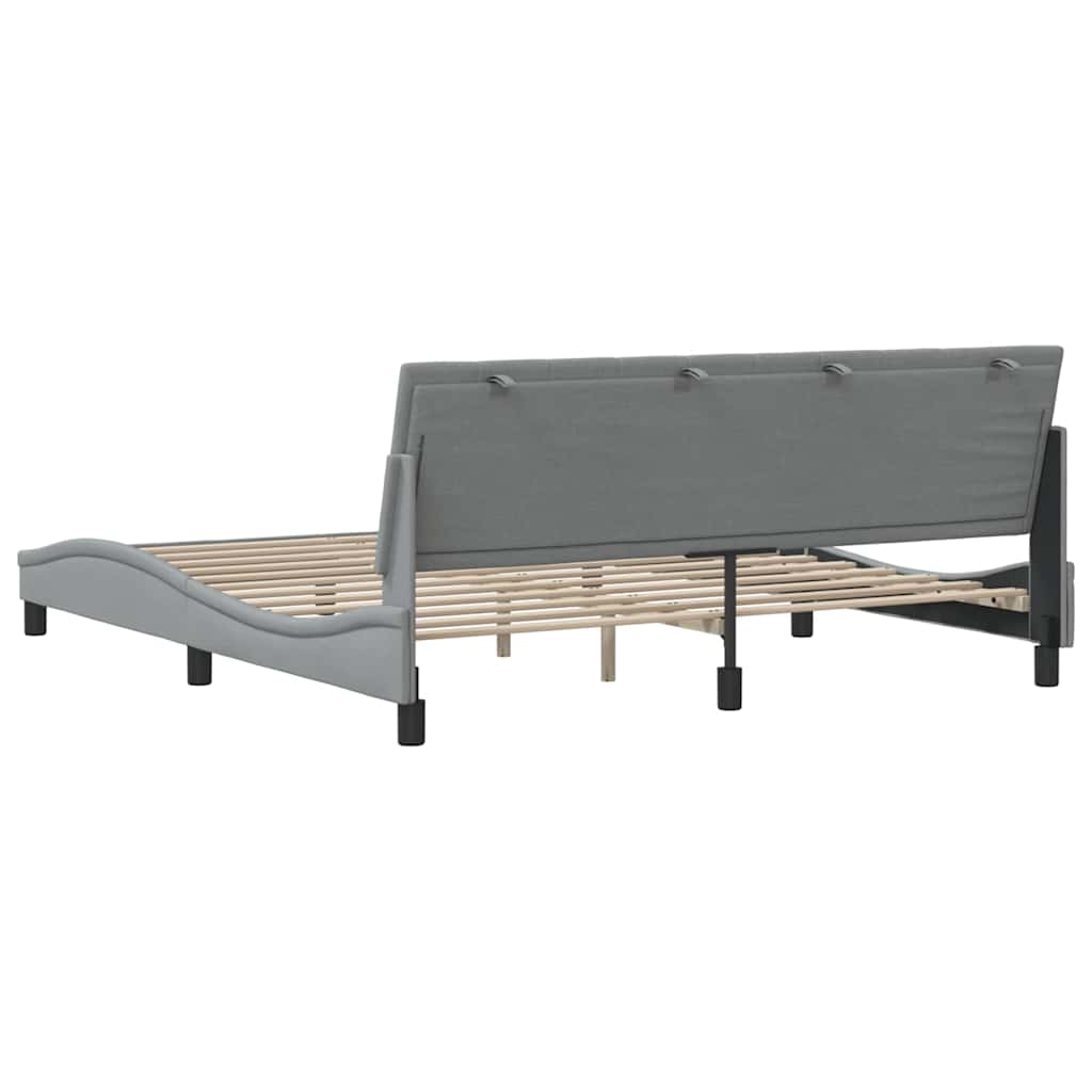 Bettgestell ohne Matratze "Hanko" Hellgrau 180x200 cm Stoff