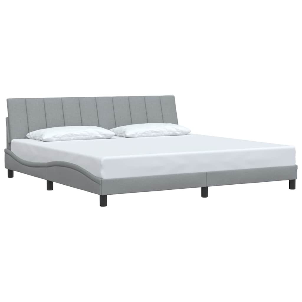 Bettgestell ohne Matratze "Hanko" Hellgrau 200x200 cm Stoff