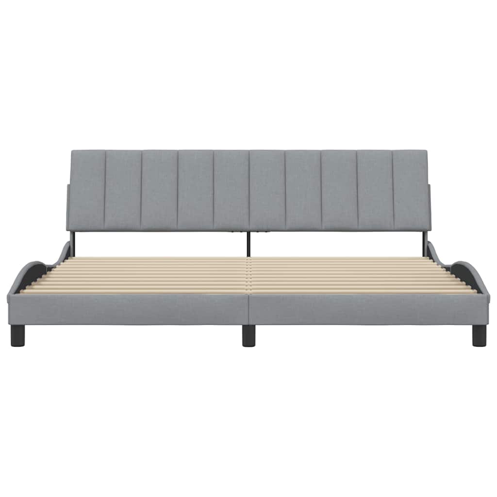 Bettgestell ohne Matratze "Hanko" Hellgrau 200x200 cm Stoff