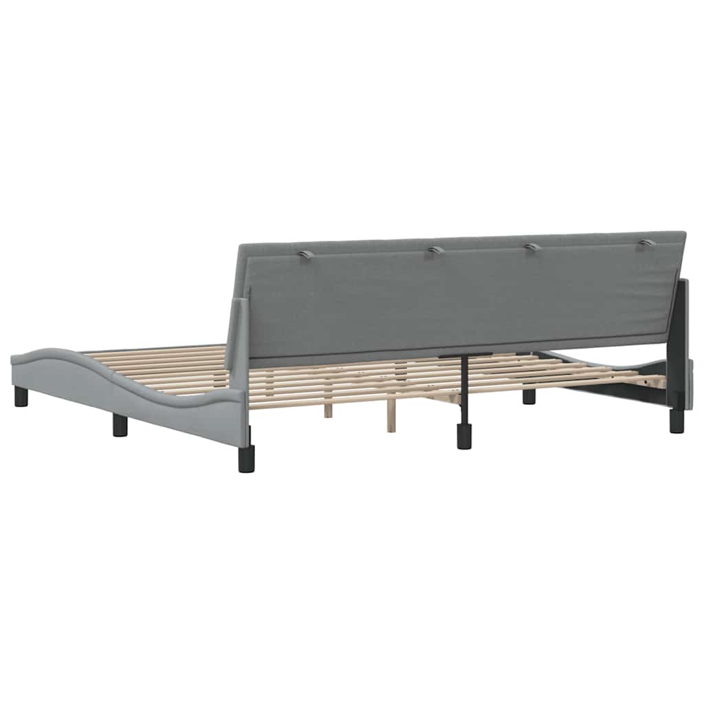 Bettgestell ohne Matratze "Hanko" Hellgrau 200x200 cm Stoff