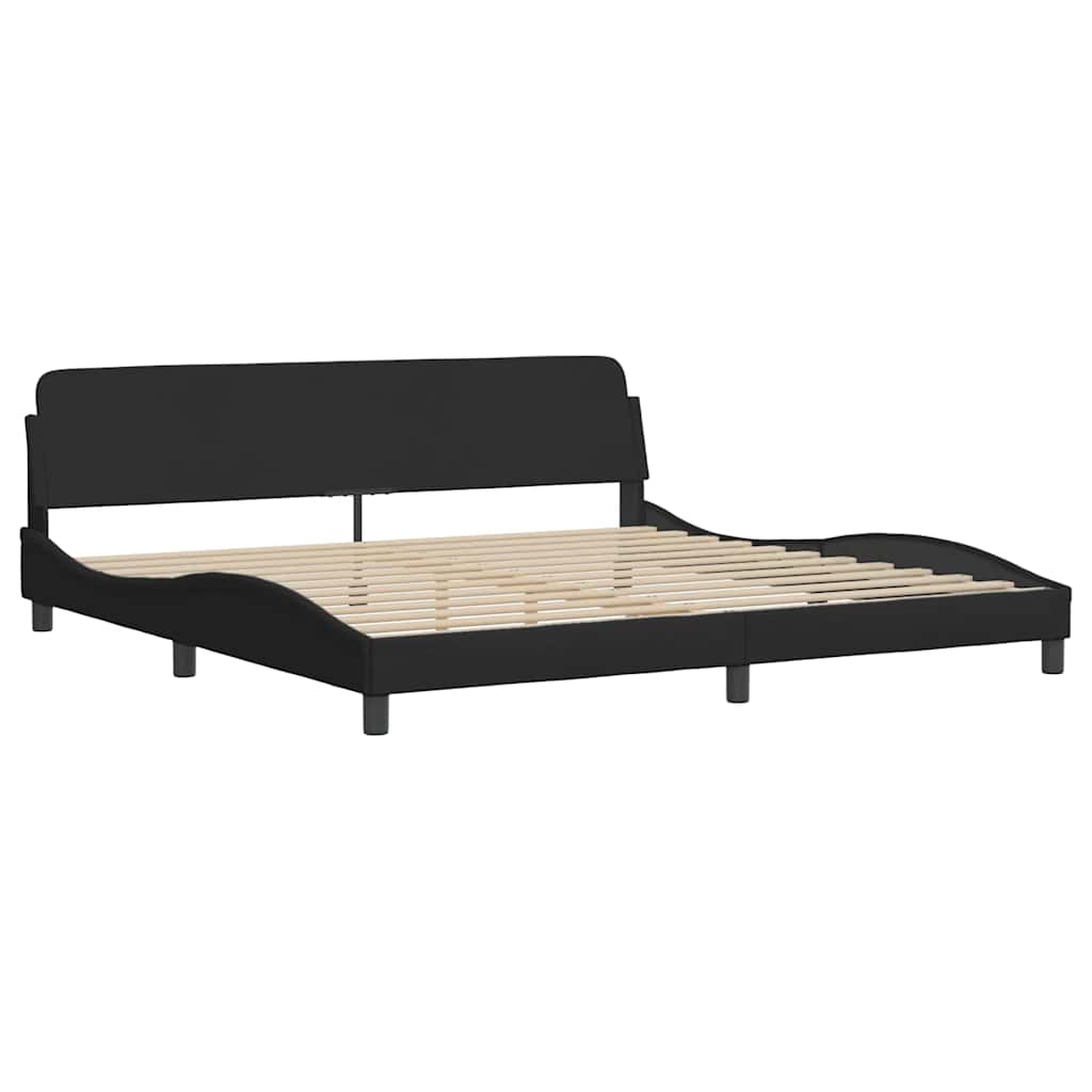 Bettgestell ohne Matratze "Hanko" Schwarz 200x200 cm Stoff