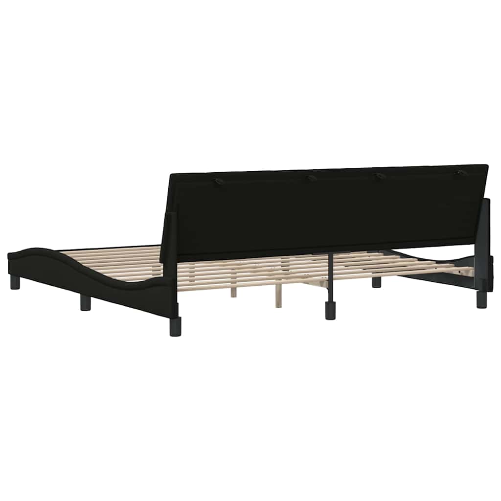 Bettgestell ohne Matratze "Hanko" Schwarz 200x200 cm Stoff
