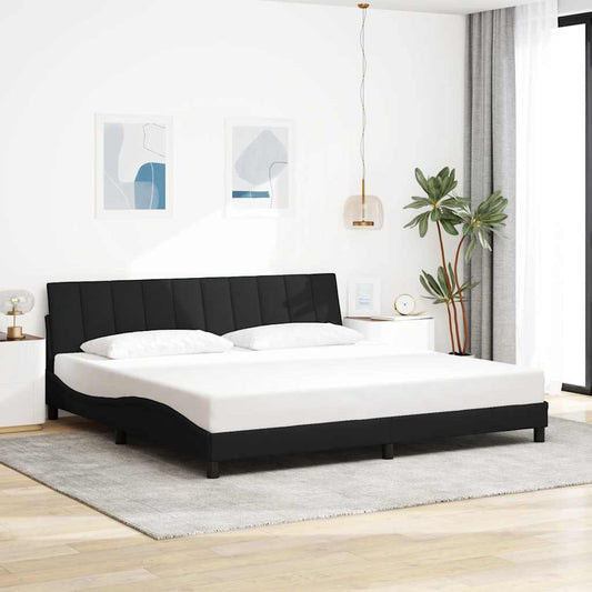 Bettgestell ohne Matratze "Hanko" Schwarz 200x200 cm Stoff
