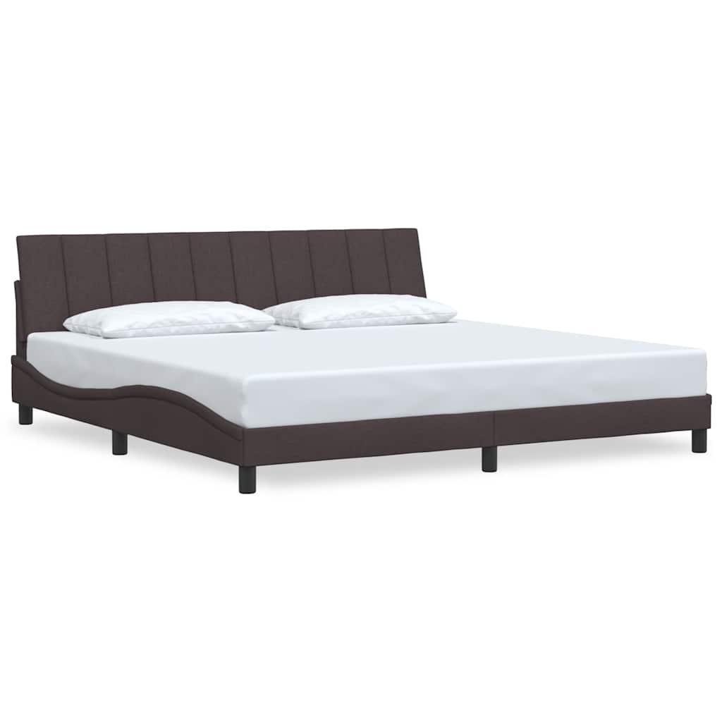 Bettgestell ohne Matratze "Hanko" Dunkelbraun 200x200 cm Stoff