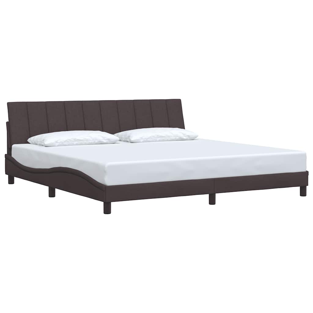 Bettgestell ohne Matratze "Hanko" Dunkelbraun 200x200 cm Stoff