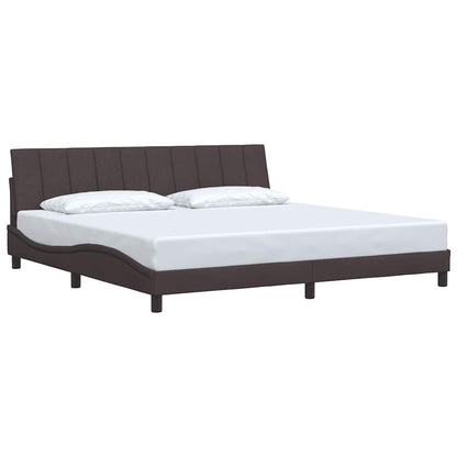 Bettgestell ohne Matratze "Hanko" Dunkelbraun 200x200 cm Stoff