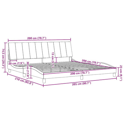 Bettgestell ohne Matratze "Hanko" Dunkelbraun 200x200 cm Stoff