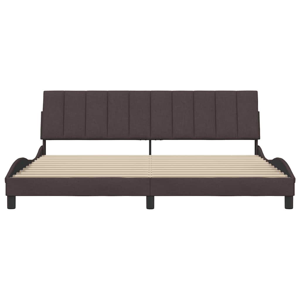 Bettgestell ohne Matratze "Hanko" Dunkelbraun 200x200 cm Stoff