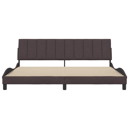 Bettgestell ohne Matratze "Hanko" Dunkelbraun 200x200 cm Stoff