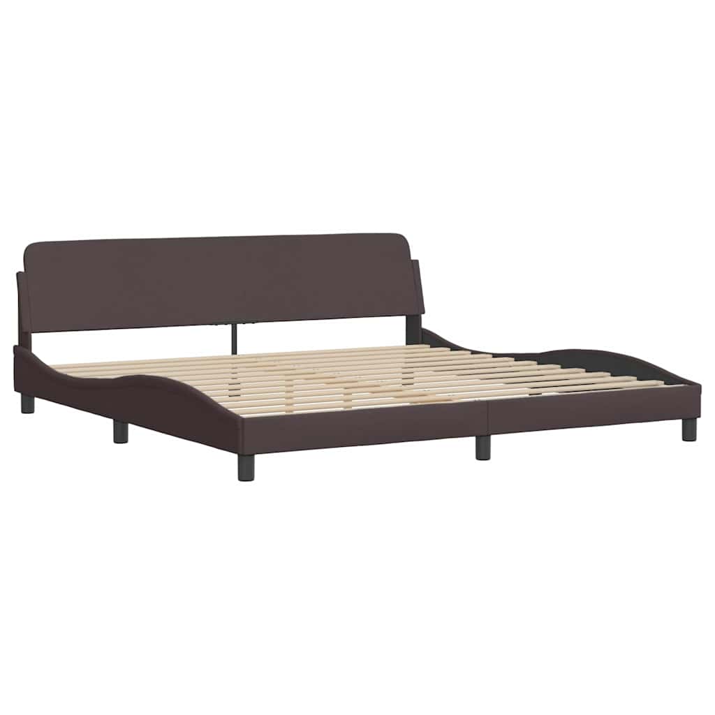 Bettgestell ohne Matratze "Hanko" Dunkelbraun 200x200 cm Stoff
