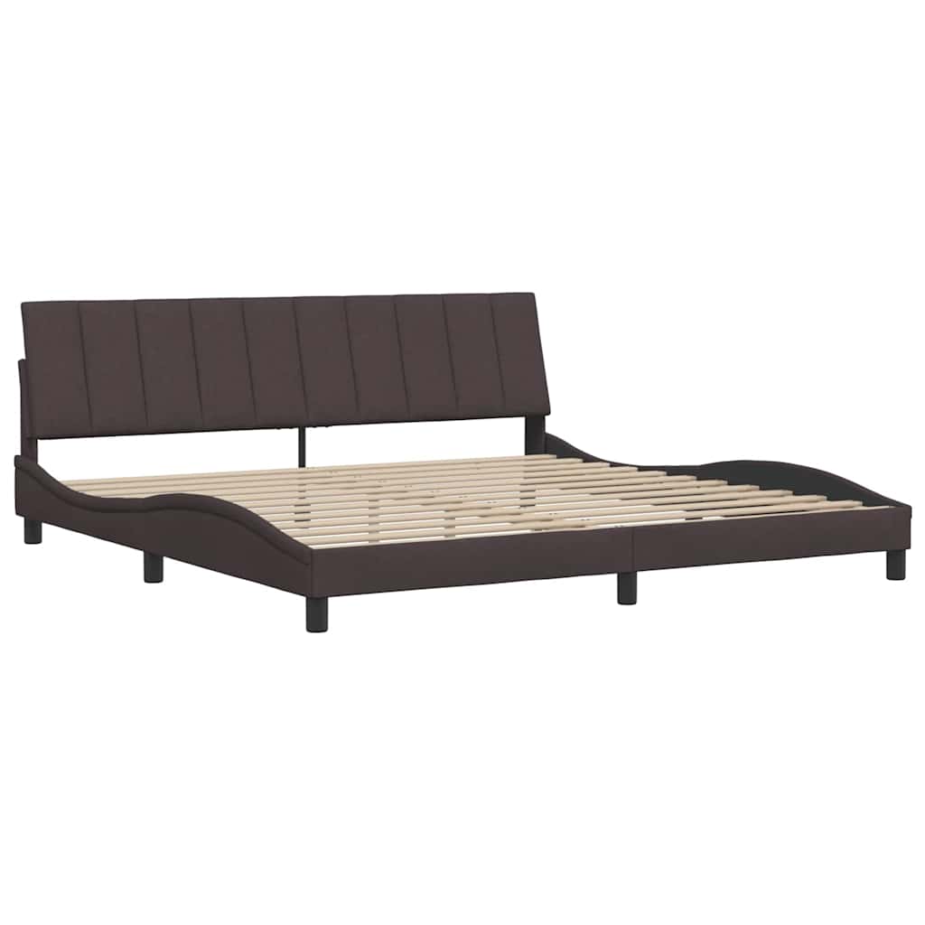 Bettgestell ohne Matratze "Hanko" Dunkelbraun 200x200 cm Stoff