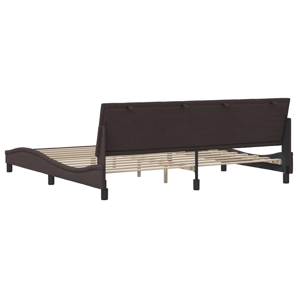 Bettgestell ohne Matratze "Hanko" Dunkelbraun 200x200 cm Stoff