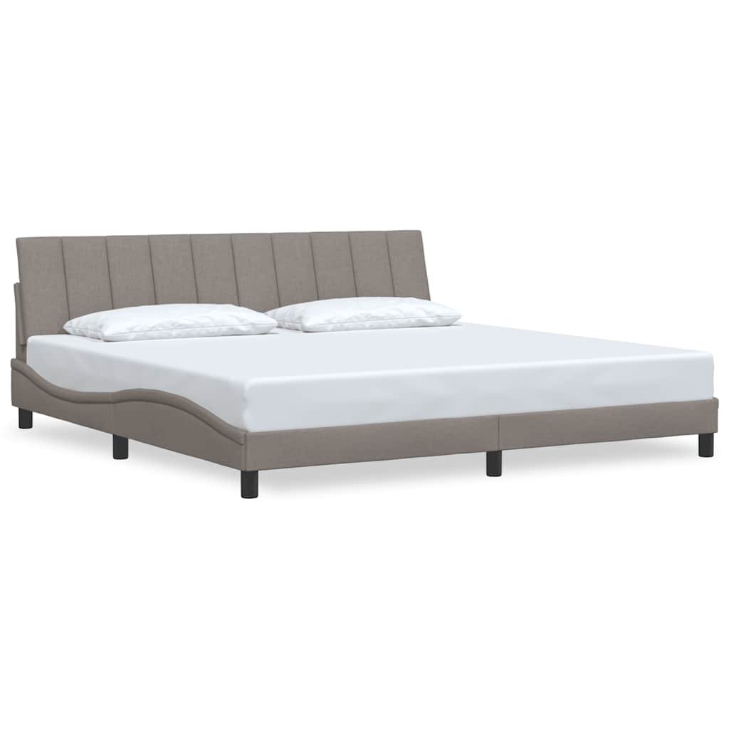 Bettgestell ohne Matratze "Hanko" Taupe 200x200 cm Stoff