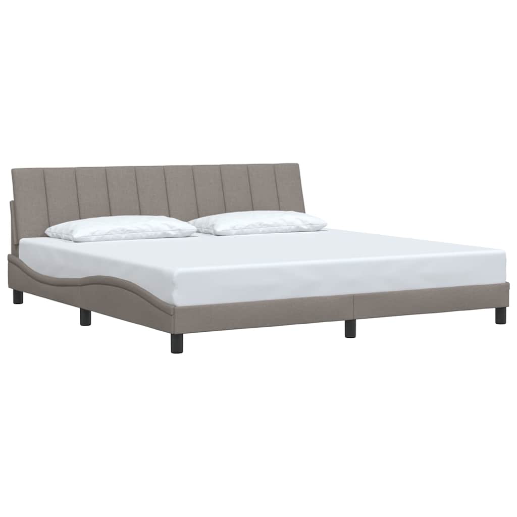 Bettgestell ohne Matratze "Hanko" Taupe 200x200 cm Stoff