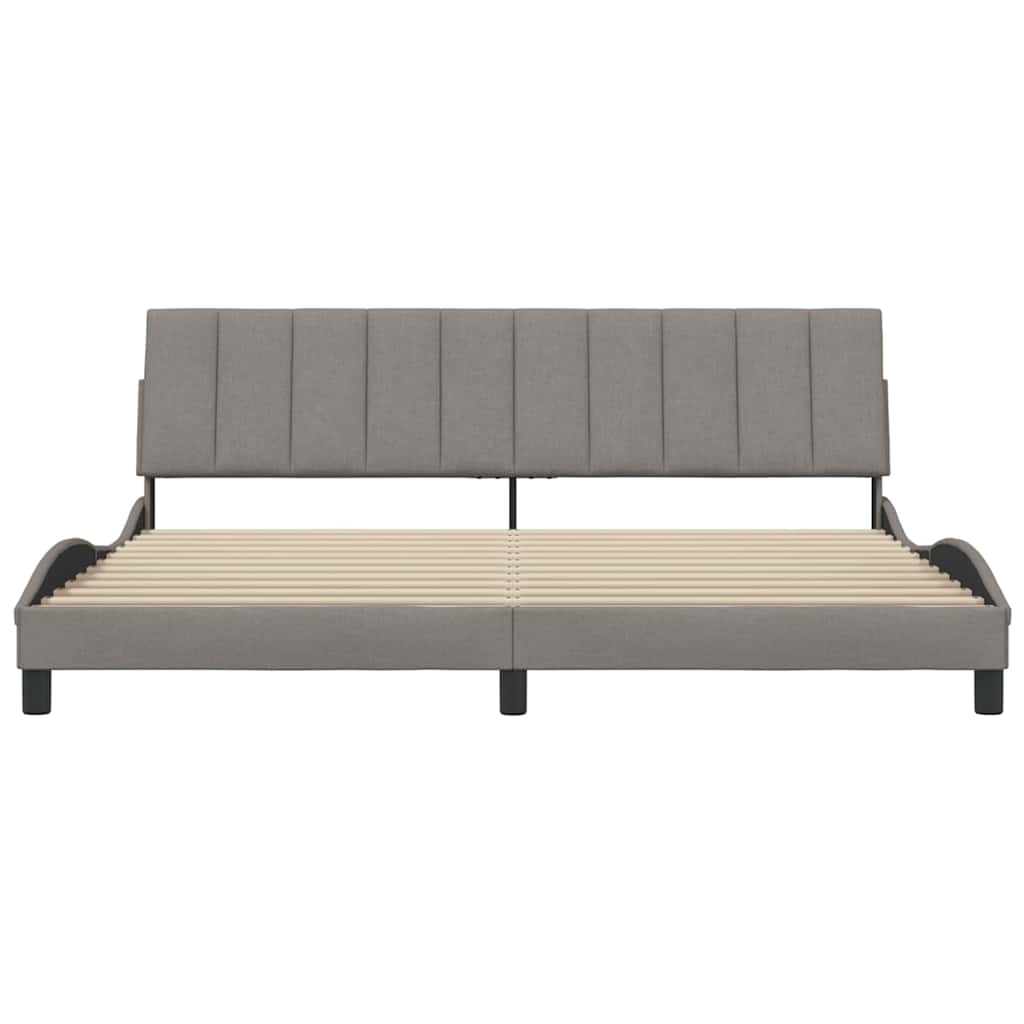 Bettgestell ohne Matratze "Hanko" Taupe 200x200 cm Stoff