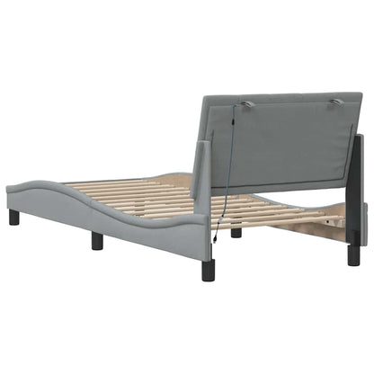 Bettgestell ohne Matratze "Hanko" Hellgrau 80x200 cm Stoff