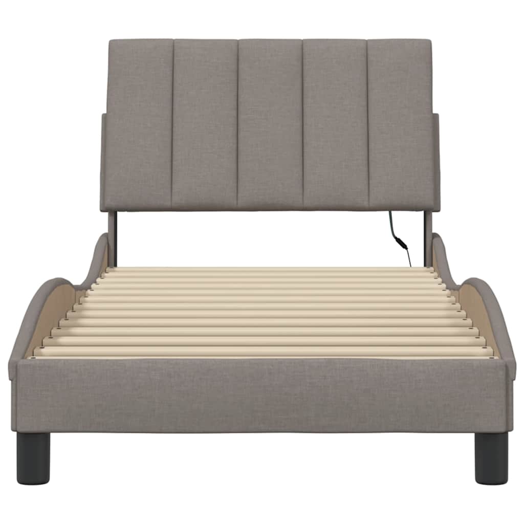 Bettgestell ohne Matratze "Hanko" Taupe 80x200 cm Stoff