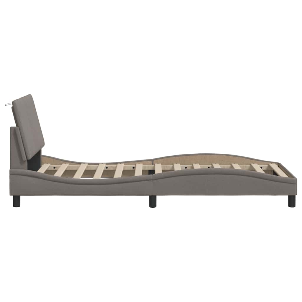 Bettgestell ohne Matratze "Hanko" Taupe 80x200 cm Stoff