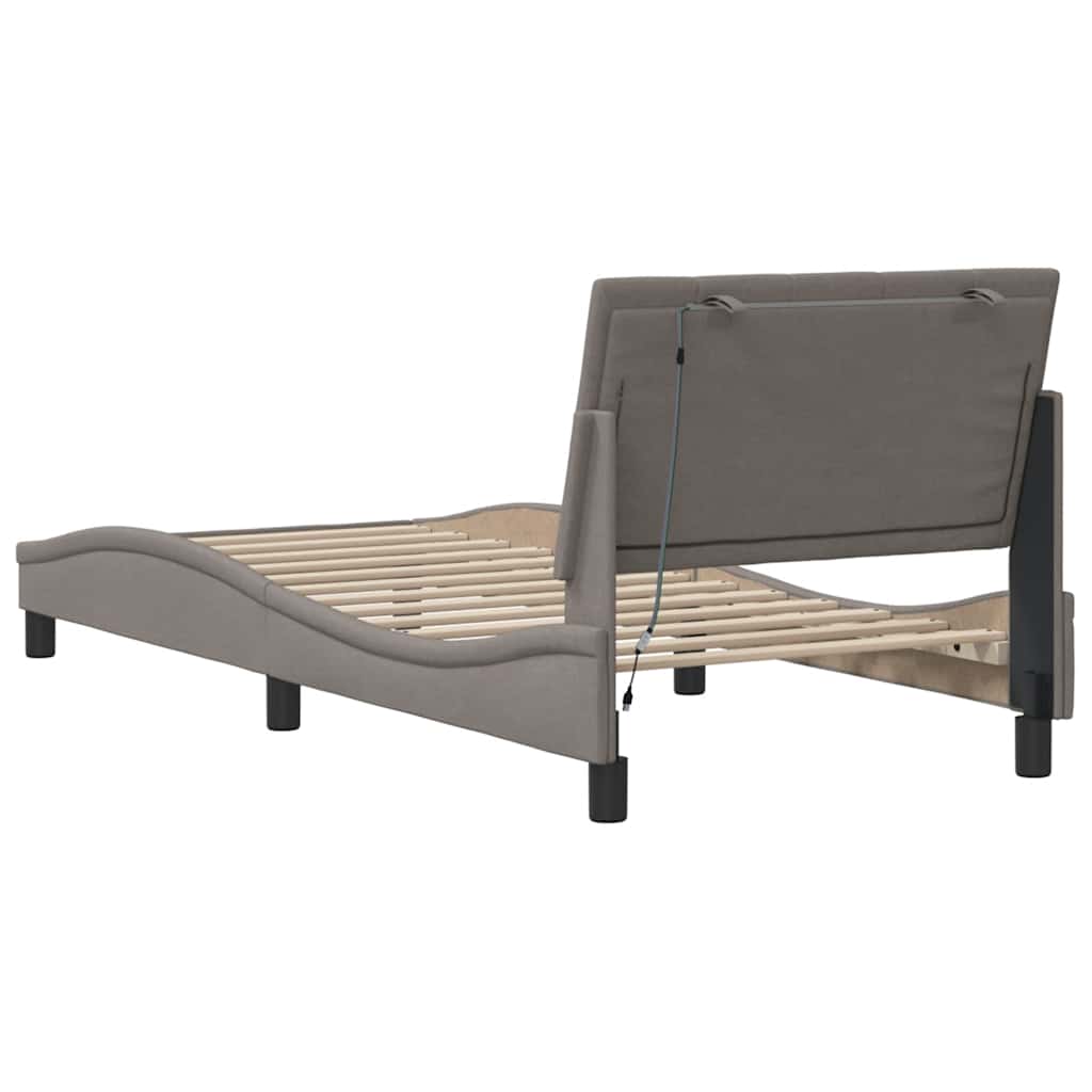 Bettgestell ohne Matratze "Hanko" Taupe 80x200 cm Stoff