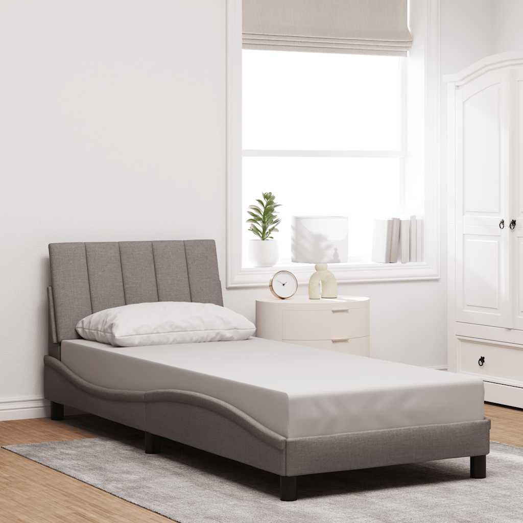 Bettgestell ohne Matratze "Hanko" Taupe 90x190 cm Stoff