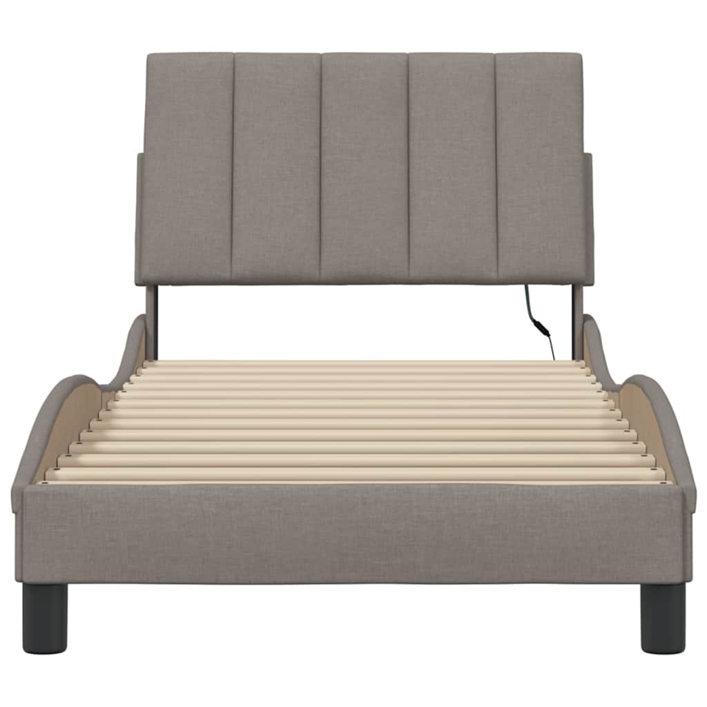 Bettgestell ohne Matratze "Hanko" Taupe 90x190 cm Stoff