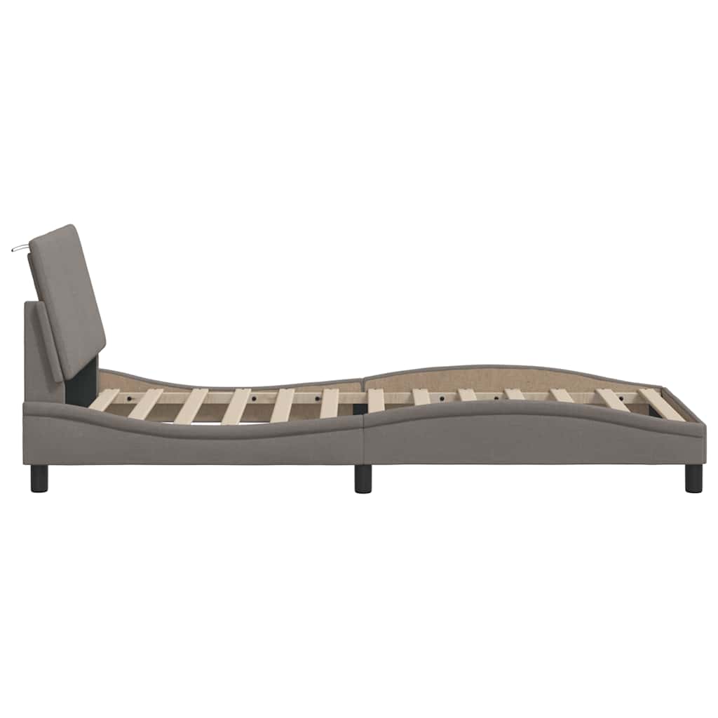 Bettgestell ohne Matratze "Hanko" Taupe 90x190 cm Stoff