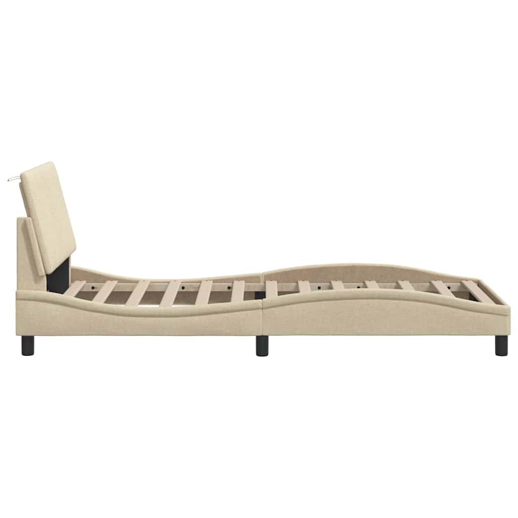 Bettgestell ohne Matratze "Hanko" Blau 90x190 cm Stoff