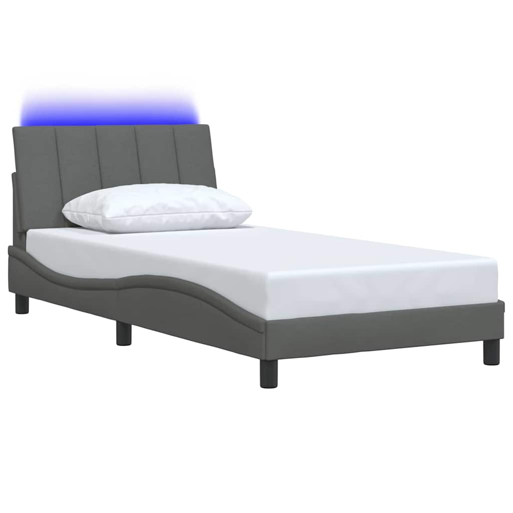 Bettgestell ohne Matratze "Hanko" Dunkelgrau 100x200 cm Stoff