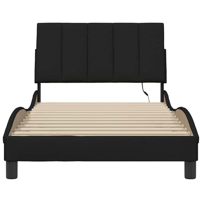 Bettgestell ohne Matratze "Hanko" Schwarz 100x200 cm Stoff