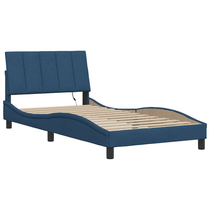 Bettgestell ohne Matratze "Hanko" Blau 100x200 cm Stoff