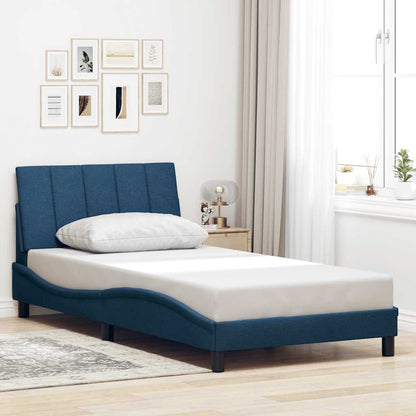 Bettgestell ohne Matratze "Hanko" Blau 100x200 cm Stoff