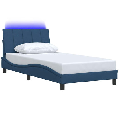 Bettgestell ohne Matratze "Hanko" Blau 100x200 cm Stoff