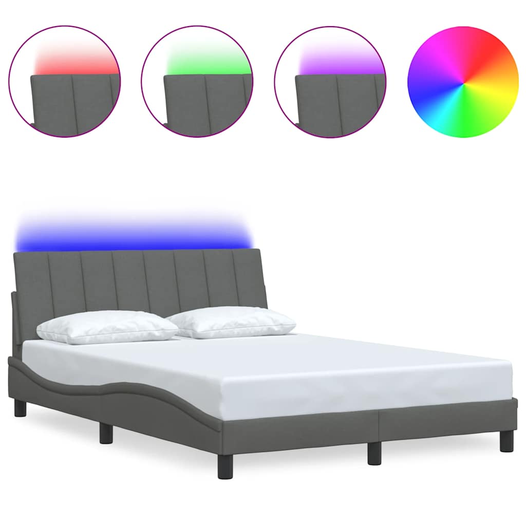 Bettgestell ohne Matratze "Hanko" Dunkelgrau 120x200 cm Stoff