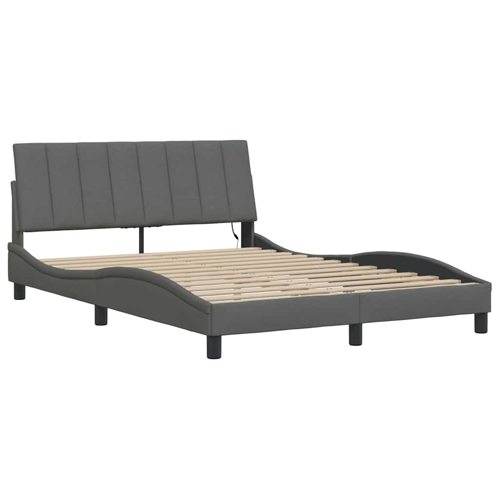 Bettgestell ohne Matratze "Hanko" Dunkelgrau 120x200 cm Stoff