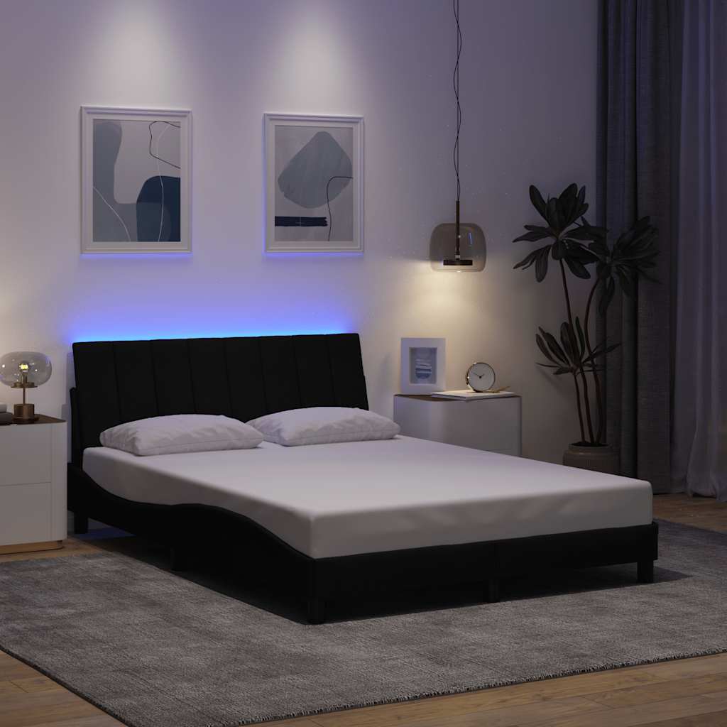 Bettgestell ohne Matratze "Hanko" Schwarz 120x200 cm Stoff