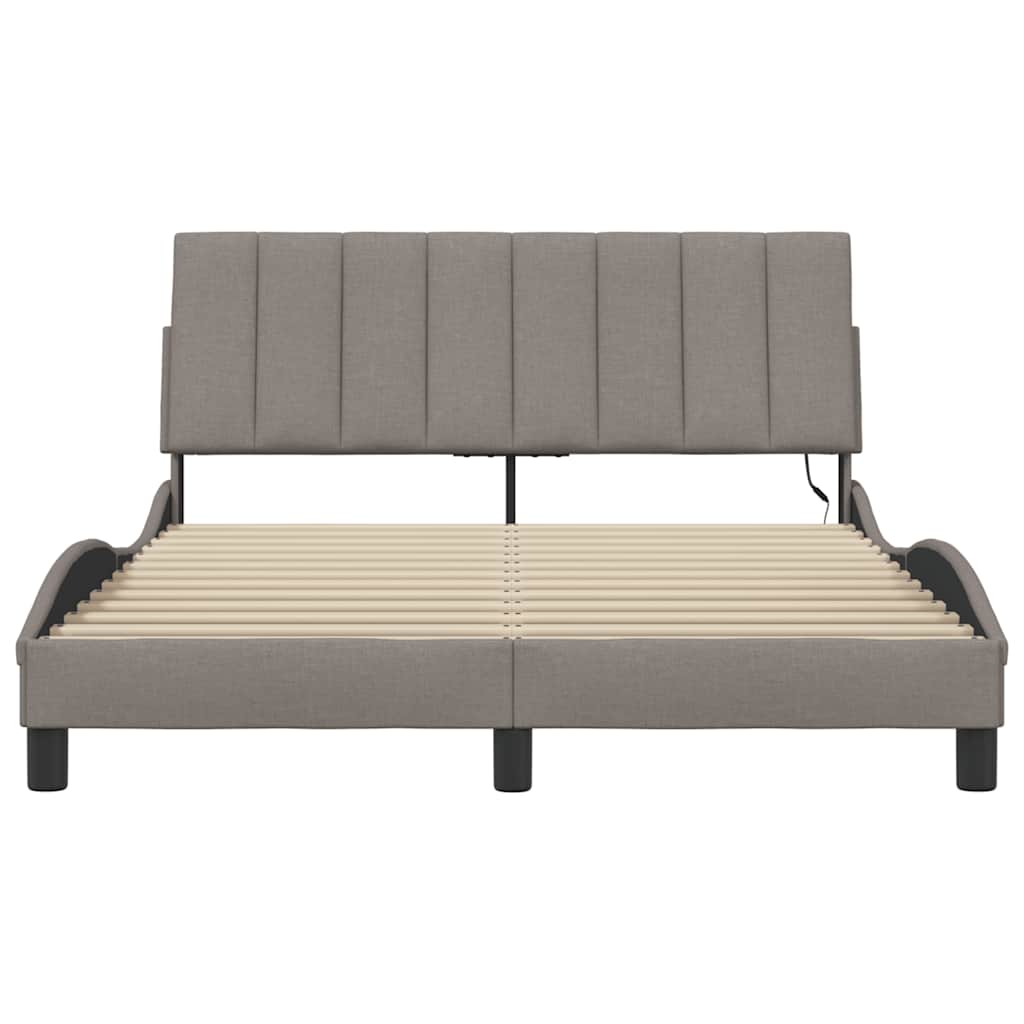 Bettgestell ohne Matratze "Hanko" Taupe 120x200 cm Stoff